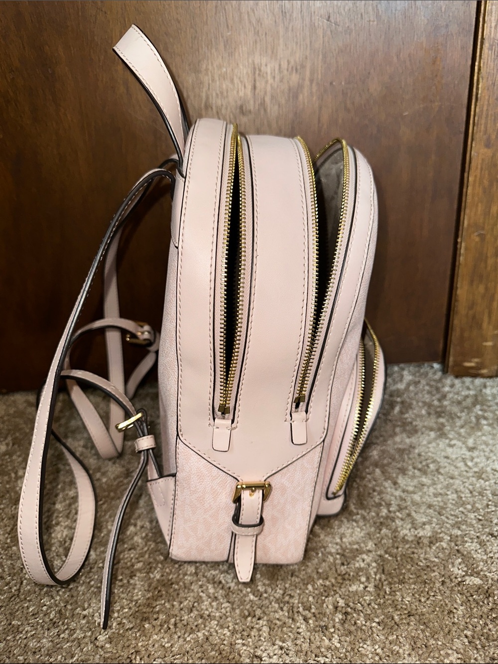 Michael Kors Blush Pink Monogram Mini Backpack - Picture 2 of 2